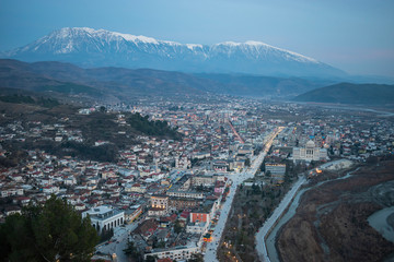 Aerial view of Berat city.