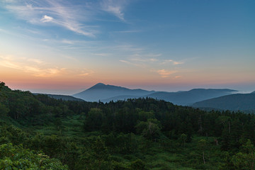 Obraz premium Hachimantai in the early summer morning