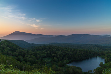 Obraz premium Hachimantai in the early summer morning