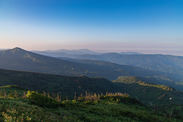Fototapeta premium Hachimantai in the early summer morning