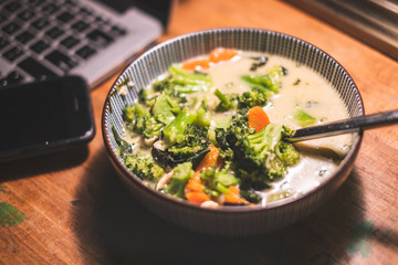 Healthy bowl of vegetable soup