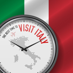 The Best Time to Visit Italy. Flight, Tour to Italy. Vector Illustration