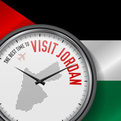 The Best Time to Visit Jordan. Flight, Tour to Jordan. Vector Illustration