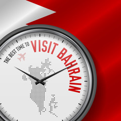 The Best Time to Visit Bahrain. Flight, Tour to Bahrain. Vector Illustration