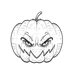 illustration of a pumpkin head