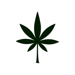 cannabis leaf - herb icon vector design template
