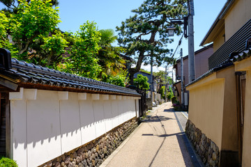 Fototapeta na wymiar Street in an old district of Kanazawa, Japan