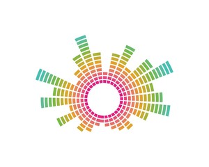 equaizer and sound effect ilustration logo vector icon