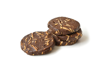Almond cookies on white background - isolated