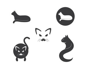 Cat breeds cute pet animal set vector