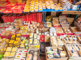Snack and dessert sold in thai market.