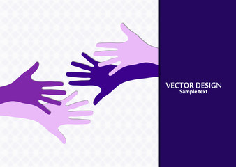 Raised hands, open palms. The concept of charity, volunteering, love, goodness, equality, racial and social issues.