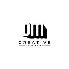 DM Letter Initial Logo Design in shadow shape design concept.