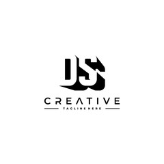 DS Letter Initial Logo Design in shadow shape design concept.