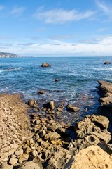 Rocky coast on the sea 