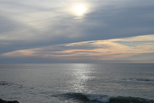 sunset at japan sea in summer