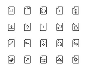 set of document icons, check, info, paper