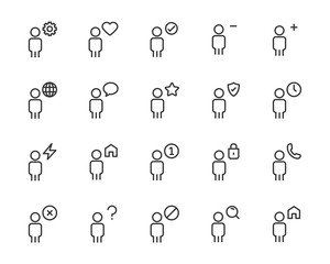 set of people icons, user, account, add friend