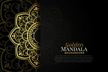 beautiful golden mandala with text space background