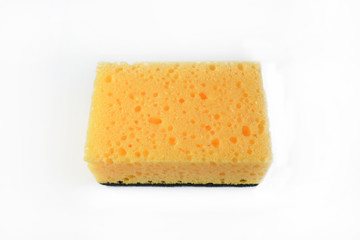Yellow sponge isolated on white background