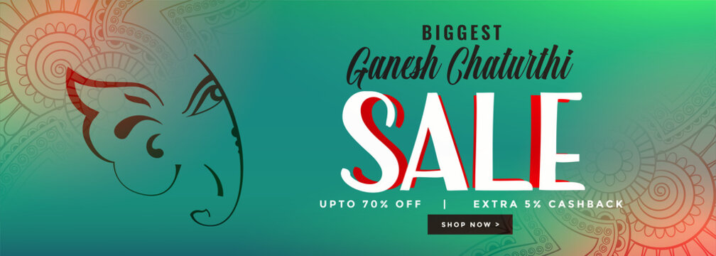 big ganesh chaturthi festival sale banner design