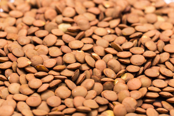Lentils. Lentils background. Green lentils pattern. Natural organic lentils for healthy food