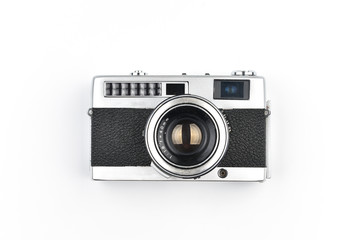 Vintage SLR camera isolated on white background