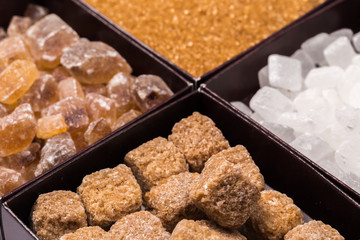 various types of sugar - brown, white, granulated, cane sugar