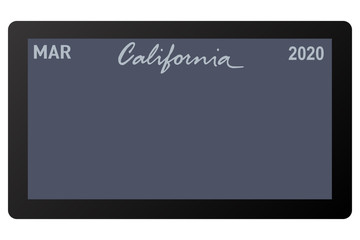 california new car digital registration plate vector