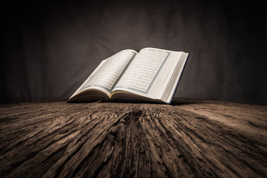 quran - holy book of Muslims ( public item of all muslims ) on the table , still life