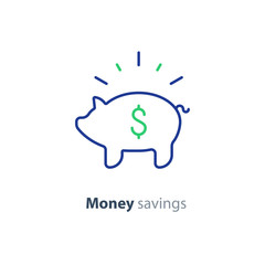 Financial investment, piggy bank money, future savings, budget fund