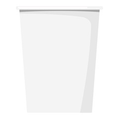 Vector illustration white paper disposable cup icon closeup isolated on white background. Design template for graphics.