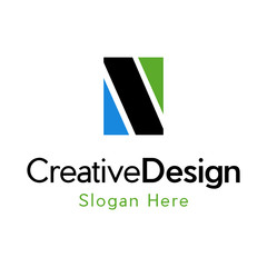 Letter N Block Creative Modern Logo, letter n bold logo company ready to use. logo design vector template. modern logo concept.