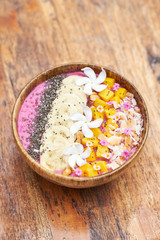 Tropical Breakfast Fruit Smoothie Bowl