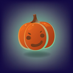 Halloween character with smiley pumpkin.Vector illustration.
