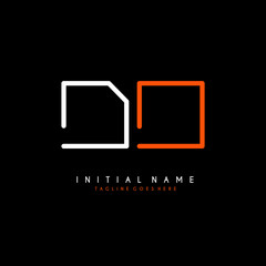 Initial D O DO minimalist modern logo identity vector