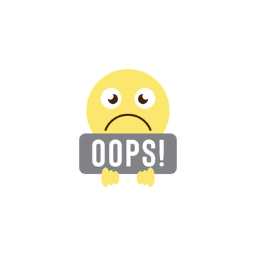 oops emoticons vector icon symbol isolated on white background