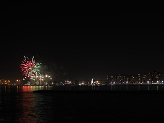 Fireworks opening  M&aacute;laga August fair by the sea