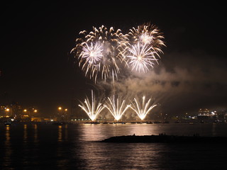 Fireworks opening  Málaga August fair by the sea