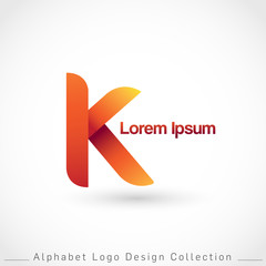 Letter K Logo Design Template isolated on white background : Vector Illustration