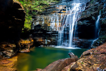 The Empress Falls on the Valley of Waters walk at Wentworth Falls New South Wales Australia on 2nd August 2019