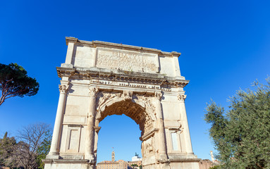 Fototapeta na wymiar The Arch of Titus on the Via Sacra, Rome, Italy.