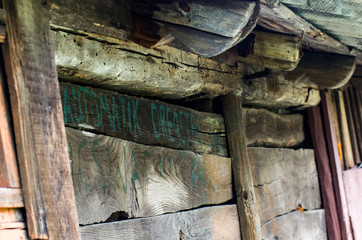 Fototapeta na wymiar Old textured wooden barn wall
