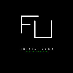 Initial F U FU minimalist modern logo identity vector