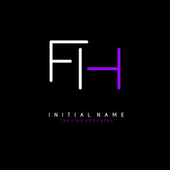 Initial F H FH minimalist modern logo identity vector