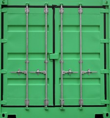 Green iron container background close up - 284623573