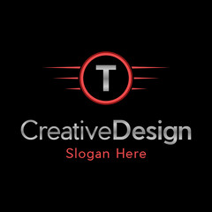 Letter T Wing Speed Automotive Logo, wing letter T logo, icon, symbol