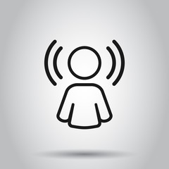 Mind awareness icon in flat style. Idea human vector illustration on isolated background. Customer brain business concept.