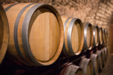 wine barrels. wine cellar and old winery