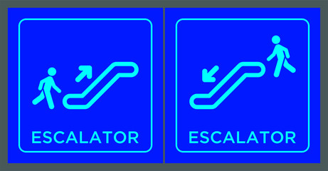 Escalator vector directional sign